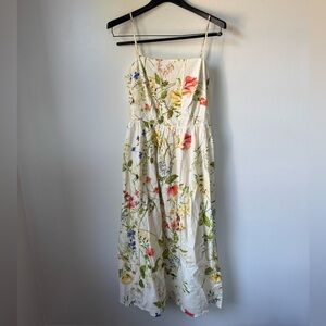 Size M H&M Cream Floral Midi Dress